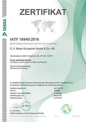 Certificate IATF 16949